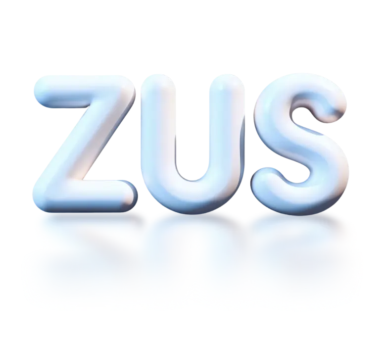 Biały napis ZUS Biały napis ZUS