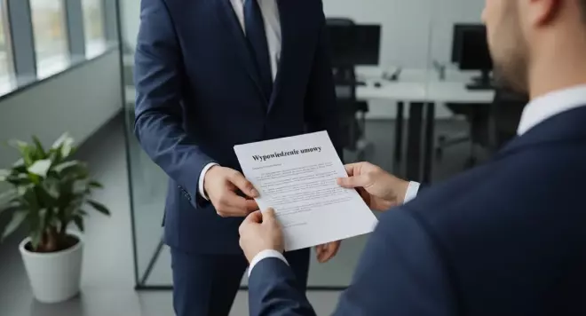 Mężczyzna wręczający wypowiedzenie umowy