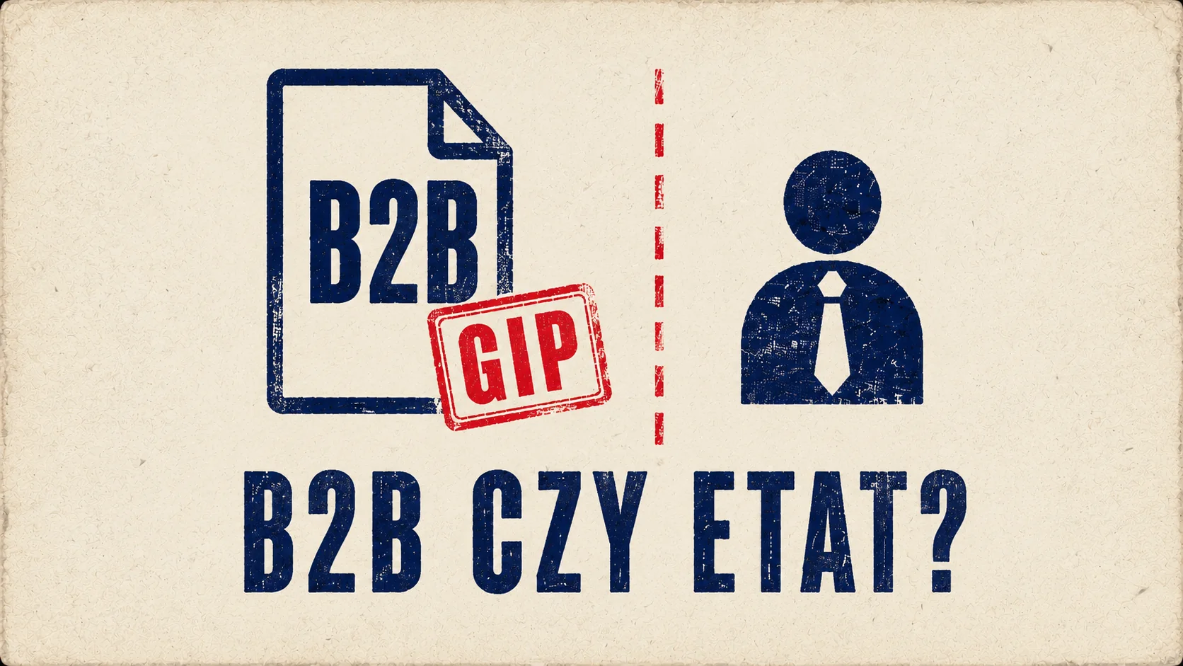 Dokument B2B ze stemplem GIP zestawiony z pracownikiem etatowym